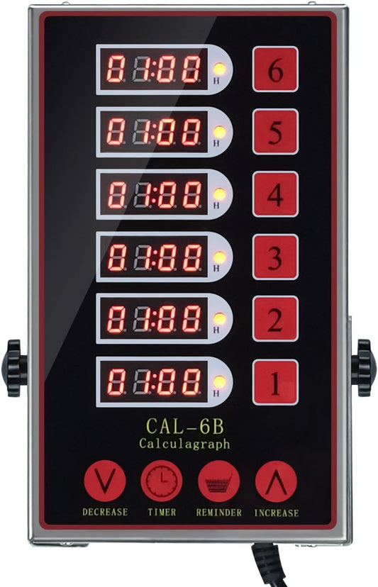 YOOYIST Kitchen Timers for Cooking \u2013 6 Channel Commercial Kitchen Timer Restaurant Kitchen Supplies \u2013 Stainless Steel LED Technology Kitchen Timer Digital \u2013 Reminder Function, Loud Alarm
