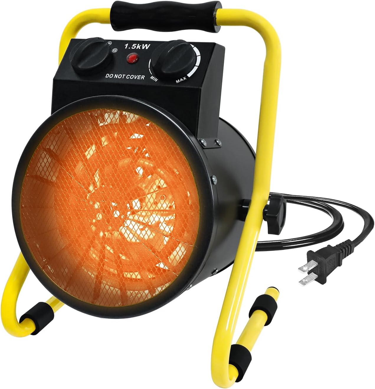 EAGLE PEAK 1500W Greenhouse Heater, Suitable for Greenhouse, Grow Tent, Garage, Cellar, and RV Use, Water Resistant IPX 4 Rated, Overheat Protection, Radiant Heating, 1 Pack, Black