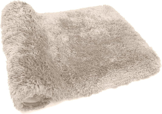 FIFU Bathroom Rugs 24" W x 36" L, Bath Mat for Bathroom, Bedroom, Laundry Room & Kitchen, Non-Slip Rubber Latex Backing, Extra Soft and Absorbent Microfiber Carpet, Machine Washable Rug, Beige
