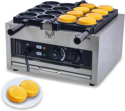 Electric Red Bean Cake Waffle Maker, 8 Holes Egg Cake Waffle Machine, Stainless Steel boay Non-stick Oval Red Bean Cake Maker for Dessert Parties Snack Maker