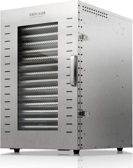 Commercial Food-Dehydrator Machine 16 Trays, 27.28ft² Large Meat-Dehydrator for Food Dryer 70ºF-190ºF,Stainless Steel Fruit Dryer for Jerky, Beef, Herbs