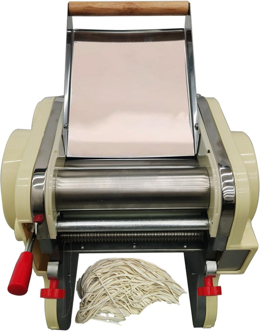 Pasta Maker Stainless Steel Electric Pasta Press Maker With 3mm, 9mm Knife 110V Automatic Noodle Making Machine for Dumpling Wrapper Spaghetti Fettuccini Lasagna