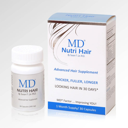 MD Nutri Hair Growth Supplement with Biotin (30 Capsules) | for Hair Loss, Minimizes Hair Shedding, Thinning, Breakage & Promotes Longer, Thicker Hair