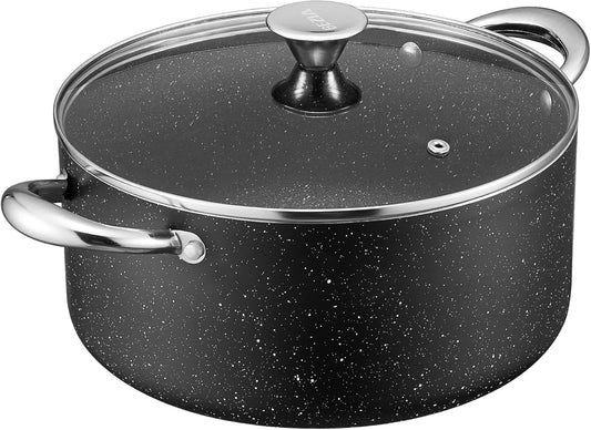 BEZIA Large 8 Quart Nonstick Stock Pot with Lid, Induction Cooking Pot Soup Pot, Non-toxic and Oven Safe, Perfect for Stews, Soups and All Stovetops, PFOA PFAS Free