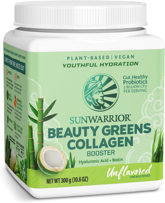 Sunwarrior Beauty Greens Collagen Booster, Unflavored, 10.6 oz (300 g)