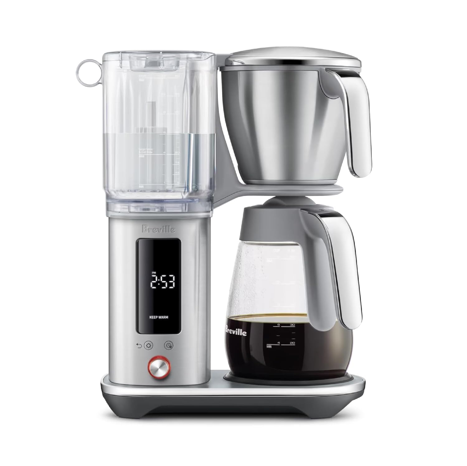 Breville Luxe Drip Coffee Machine, Brushed Stainless Steel, Glass Carafe