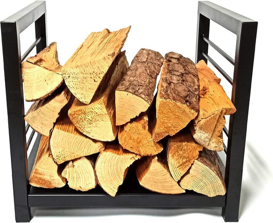 Firewood Rack Honey Brown 60x25x100 cm Solid Wood Pine, Firewood Log Rack, Firewood Storage Rack Shelf, Ventilation Metal Log Store Holder for Outdoor or Indoor Wood Stand Set