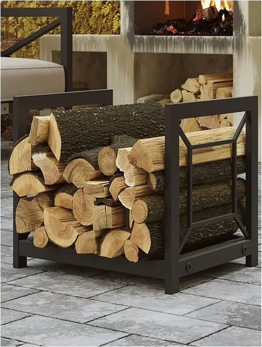 Firewood Rack Outdoor Indoor, Iron Fire Wood Storage Racks Heavy Duty Holder Log, Holding Storage Brackets for Wood Burning Stove Accessories