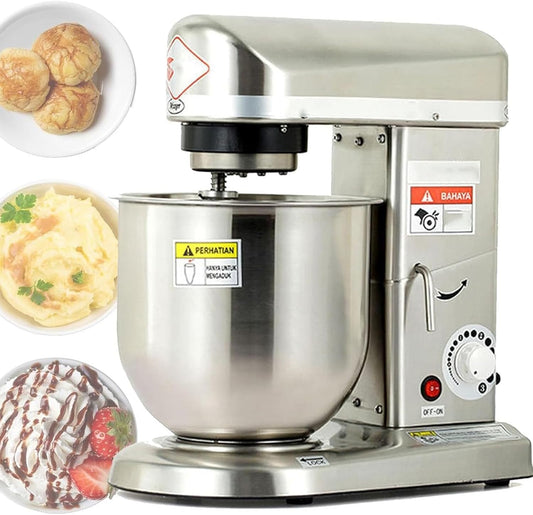 Commercial Stand Mixer, 5L\/7L\/10L Electric Food Mixer, 500W 3 Speeds with Pulse Kitchen Electric Mixer, Tilt-Head Cake Mixer with Stainless Steel Bowl, Dough Hook, Beater,5L