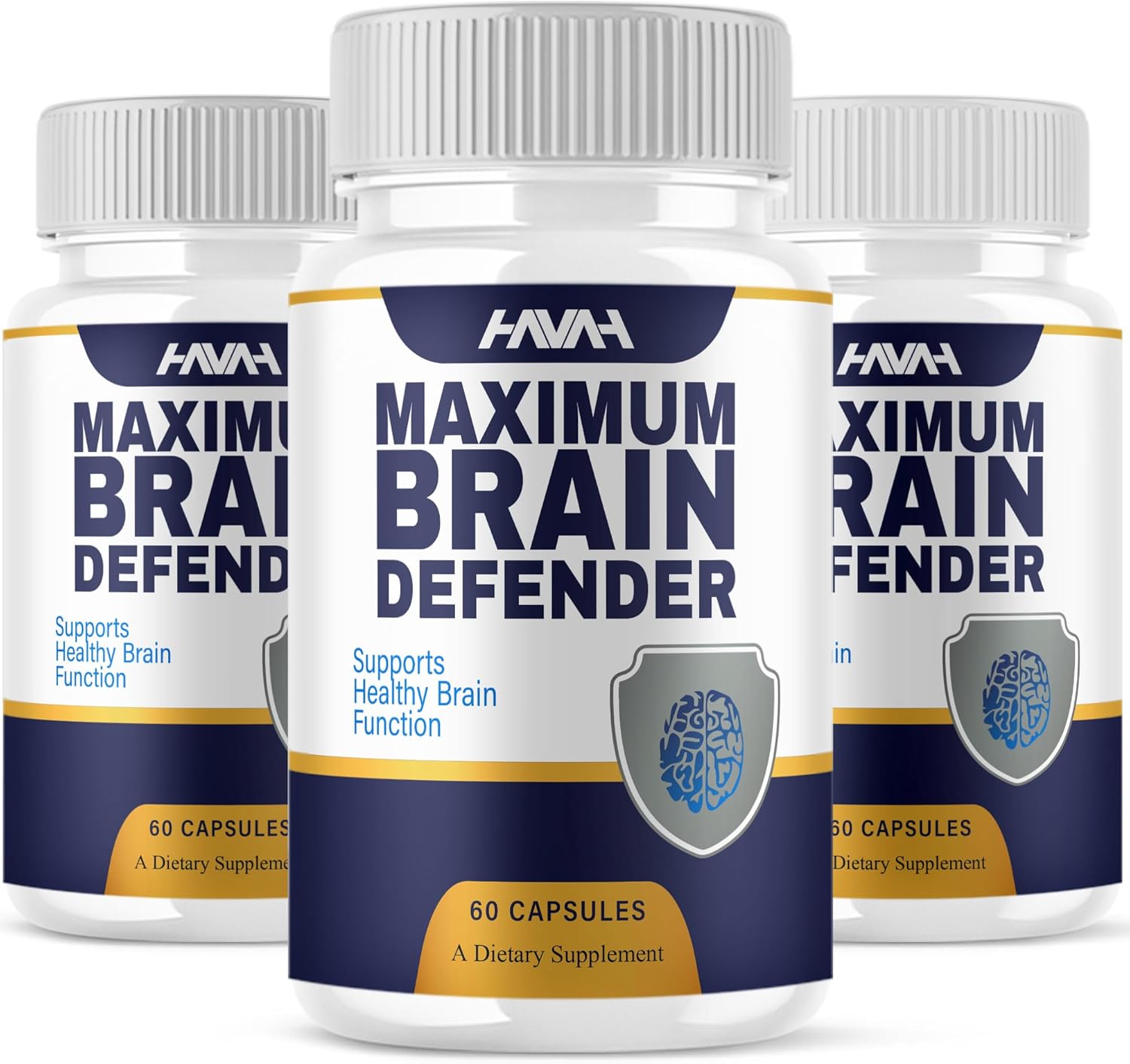 (3 Pack) Brain Defender Advanced Wellness Support Supplement BrainDefender Capsules, Brain Defend Max Strength Health & Wellness Multivitamin, BrainDefender Wellness Support Supplement (180 Capsules)