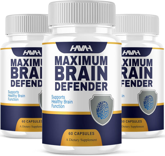 (3 Pack) Brain Defender Advanced Wellness Support Supplement BrainDefender Capsules, Brain Defend Max Strength Health & Wellness Multivitamin, BrainDefender Wellness Support Supplement (180 Capsules)
