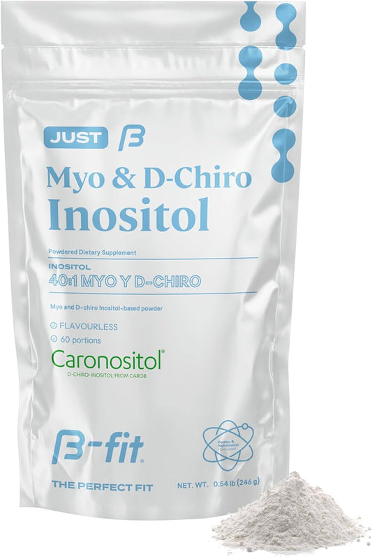 B-FIT B Just Inositol - Myo-inositol & D-Chiro Inositol Supplement 40:1 Formula - 2 Month Supply 60 Servings - No Additives - Inositol Powder - Vitamins for Women