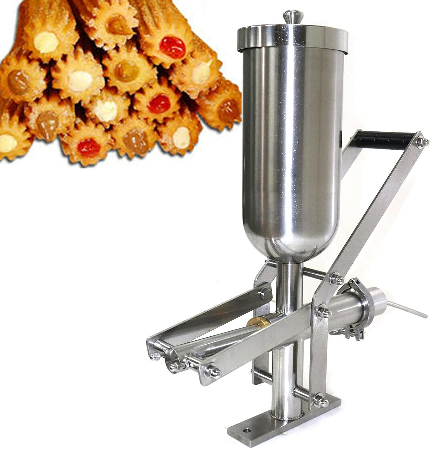 CNCEST Manual Churro Filler 5L Spanish Donut Filler Machine Commercial Sausage Stuffer Machine Churro Maker Machine for Commercial Restaurants Cafeterias Bakerie (Manual-5L Filler)