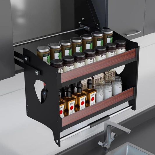 Heavy-Duty Upper Kitchen Wall Cabinet Storage Organizer, Spice Rack Organizer for Kitchen Appliance, Drop Down Shelf Blind Pull-Down, Pull Out Shelf (Size : 18.1"x11"x20.9")