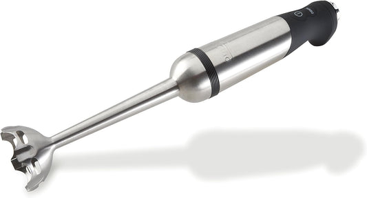 All-Clad Electrics Stainless Steel Immersion Blender 2 Piece Turbo Function 600 Watts Detachable, Variable Speed Control, Hand Blander, 9-1\/4-inch