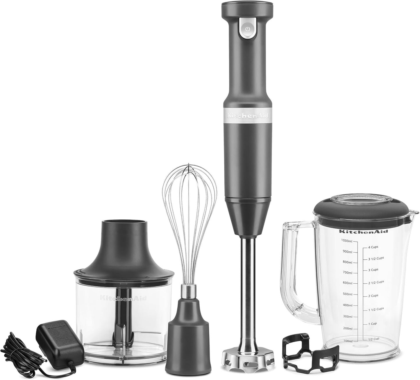 KitchenAid Cordless Variable Speed Hand Blender with Chopper and Whisk Attachment - KHBBV83