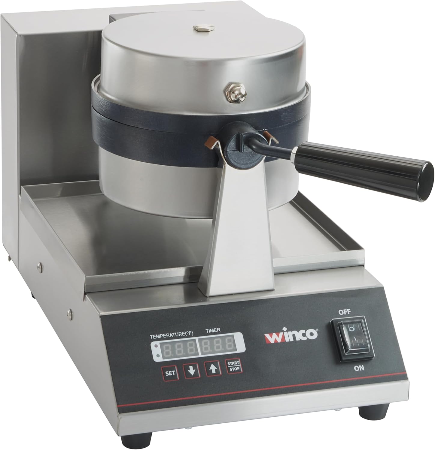 Winco Commercial-Grade 7" Belgian Waffle Maker with Non-Stick Plates