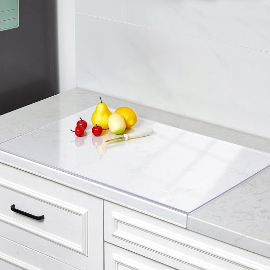 Wesiti Large Acrylic Cutting Board with Lip Non Slip 30 x 20 Inch Clear Cutting Board Chopping Acrylic Countertop Protector Cover Shatter Resistant for Home Restaurant Kitchen Sink Stove