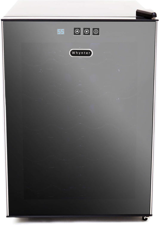 Whynter WC-201TD\/WC-201TDa 20 Bottle Freestanding Thermoelectric Wine Cooler with Mirror Glass Door,Black
