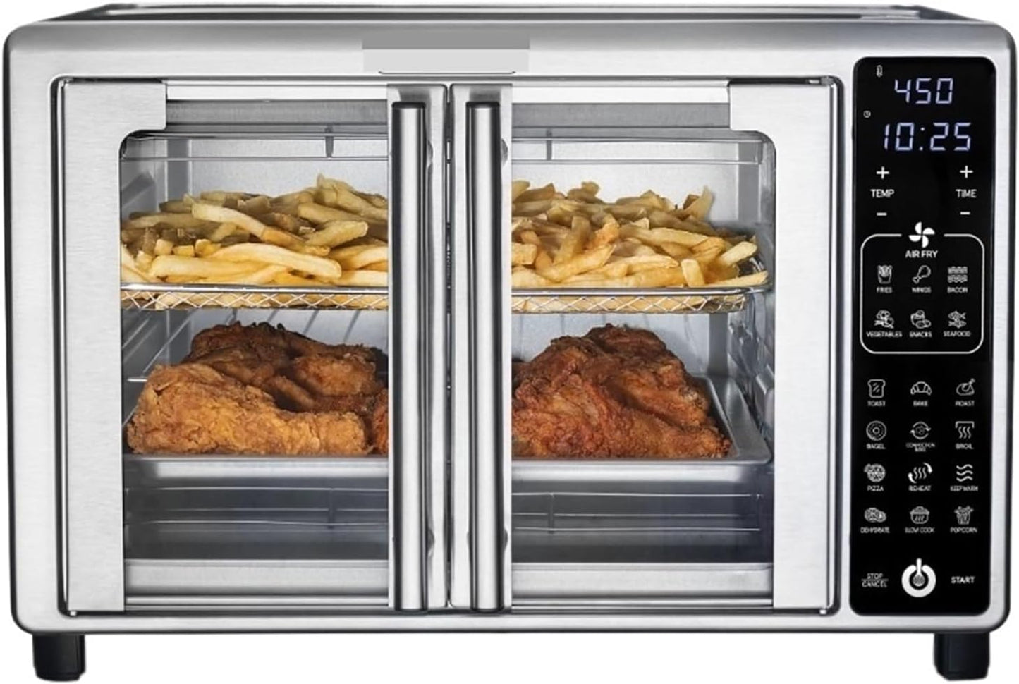 Food essentials and family helpers Smart Air Fryer Oil-free Electric Fryer Digital Toaster Oven Air Fryer 19 One-click Preset Smart assistant Enjoy life, Us