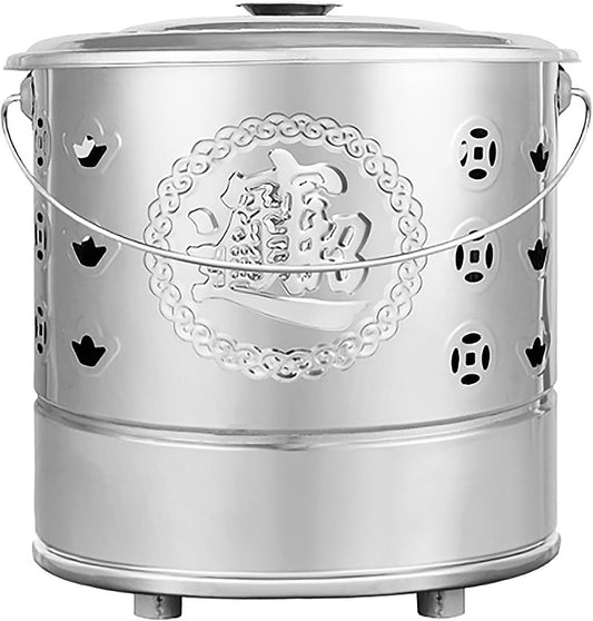 WHYATT Incinerator, Burn Barrel, Yard Waste Incinerator, Incinerator Burn Barrel, Outdoor Fire Pits, for Paper Leaf, Trash, Wood, Backyard Bonfire (Size : Large)