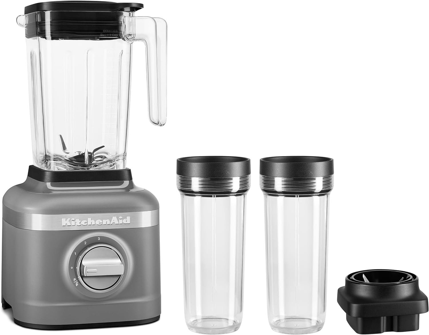 KitchenAid K150 3 Speed Ice Crushing Blender with 2 Personal Blender Jars - KSB1332Y - Matte Charcoal Grey
