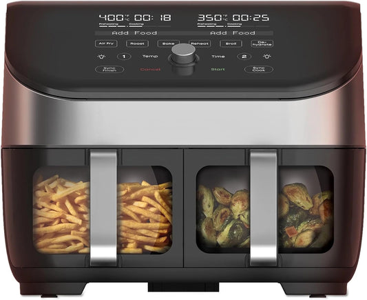 Instant Pot VORTEX Plus XL 8QT Air Fryer, 8-in-1 Programmable Air Fry, Roast, Broil, Bake, Reheat, Dehydrate & More – Large Capacity Countertop Cooker with Smart Presets, Stainless Steel