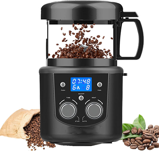 1400W Coffee Bean Roaster Machine for Home Use,2 In1 Coffee Roaster with Cooling Function,Adjustable Timer(0-15 min) & Heating Gears(1-8 gears),Bean Chaff Collection Basket