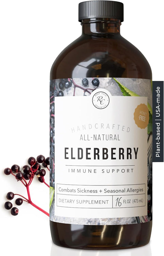 Rowe Casa Organics Elderberry Immune Support with Antioxidants, Zinc, and Vitamin C for Kids and Adults, Organic Elderberry Syrup for Immune Support, 16 Fl Oz