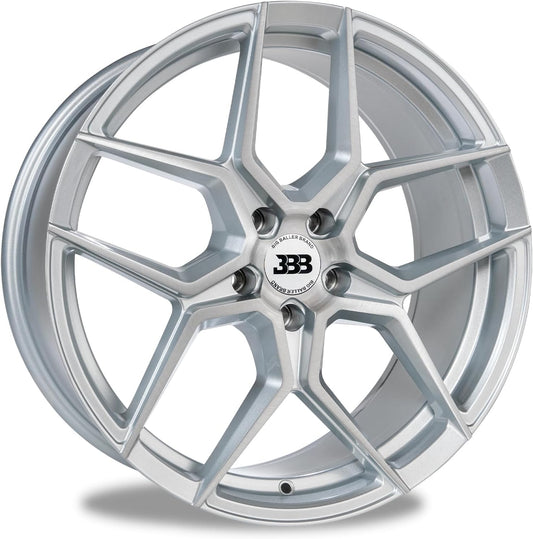 Big Baller Brand H158 Z05 Silver with Brushed Face Passenger Car Automotive Aluminum Car Wheels Fits Lug Vehicles, Passenger Car Rims, Bolt pattern 5x114.3, offset +42 mm, Hub 72.6mm