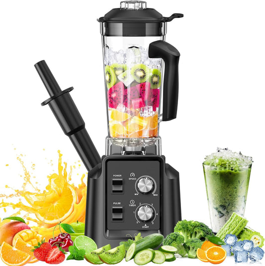 Blender, Blender for Smoothies, Blenders for Kitchen, Professional Countertop Blenders with 68Oz. Pitcher, Adjustable Speeds, Timing Control, Black, HS-209D