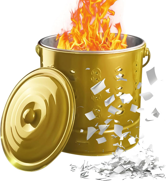 Burn Cage - Metal Incinerator Can Barrel Cage,Heat-Resistant Money Can for Camping Farm Balcony Garbage Campfire Porch Wood Yard Fireplaces Bonfires