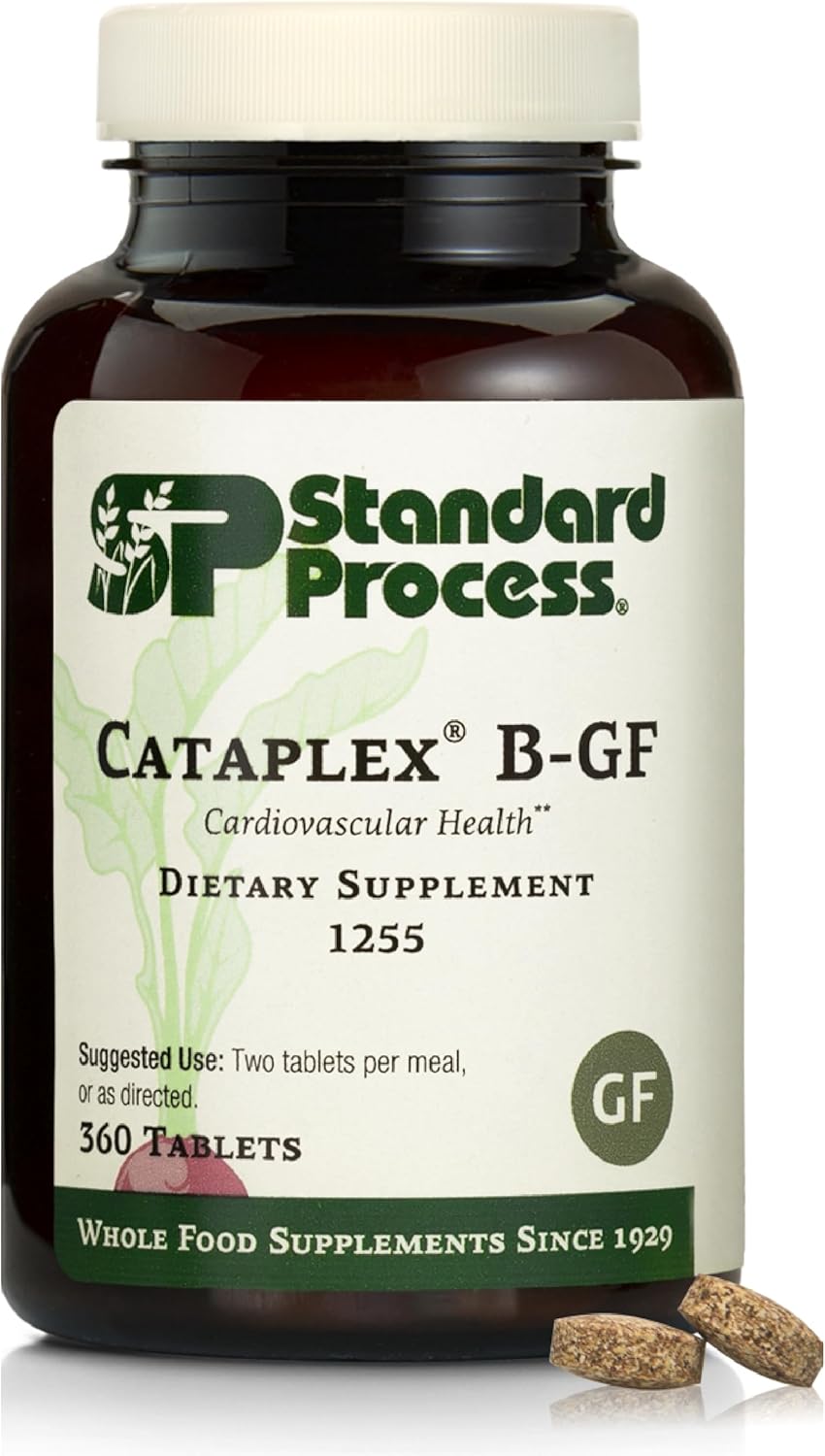 Standard Process Cataplex B-GF - Supports Nervous System Health - B Vitamins for Energy & Heart Support - Aids Energy During Physical Activity - Gluten-Free, Non-Soy & Non-Dairy - 360 Tablets