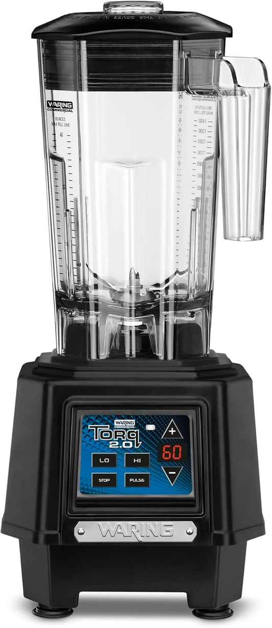 Waring Commercial TBB160 TORQ 2 Horsepower Blender, Electronic Keypad with 60-Second Countdown Timer and a 48 oz. BPA Free Copolyester Container, 120V, 5-15 Phase Plug,Black