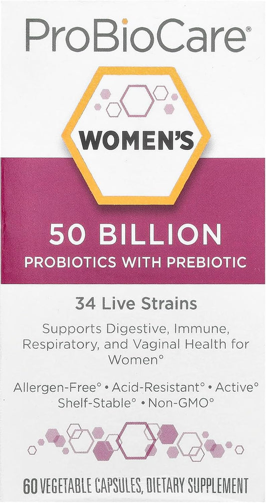 Probiotic for Women - Featuring 50 Billion CFUs for Maximum Efficacy - Supports Digestive Health, Promotes Vaginal Wellness, and Enhances Immune Function (60 Vegetable Capsules)