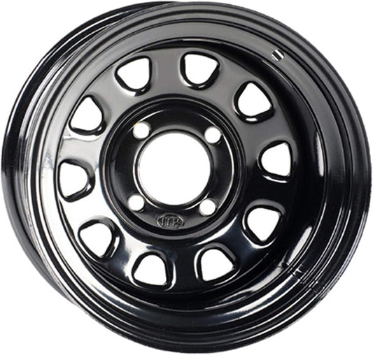 Delta Steel Wheel - 12x7-5+2 Offset - 4/137 - Black Fits 2008 Kawasaki KAF620 Mule 3010 Trans 4x4