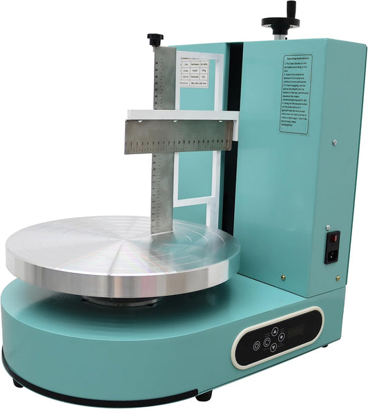 INTSUPERMAI Cake Cream Spreading Coating Smearing Machine Cake Decorating Machines Baking Tools Birthday Cake Cream Spreading Machine 110V Suitable for 6-14 inch Cake Green Color