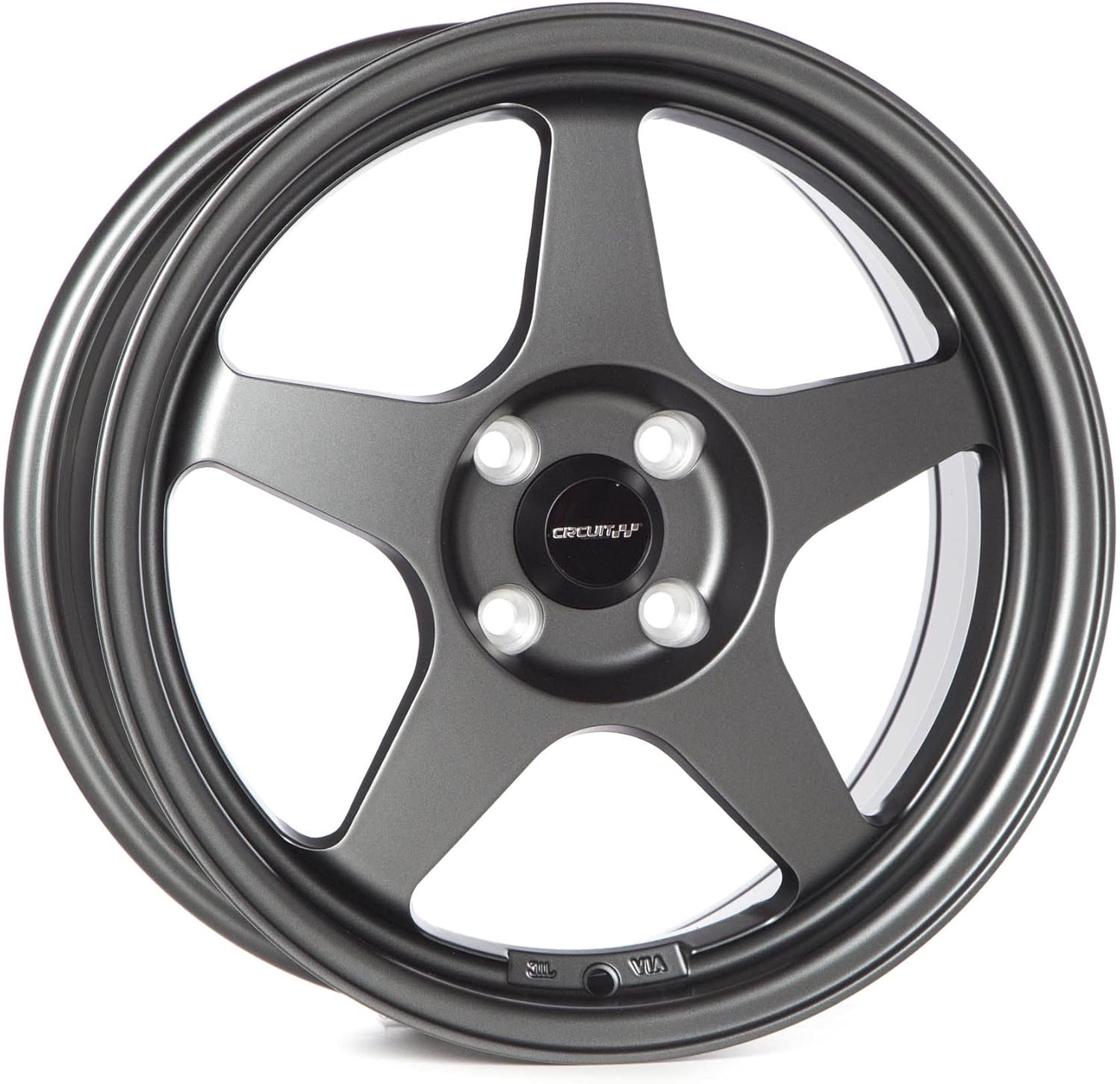 Circuit Performance CP22 16x7 Flat Gun Metal Grey 4x100 +35mm Offset Wheels Spoon SW388 Style Rims compatible with Honda Civic, Acura Integra, Mazda Miata