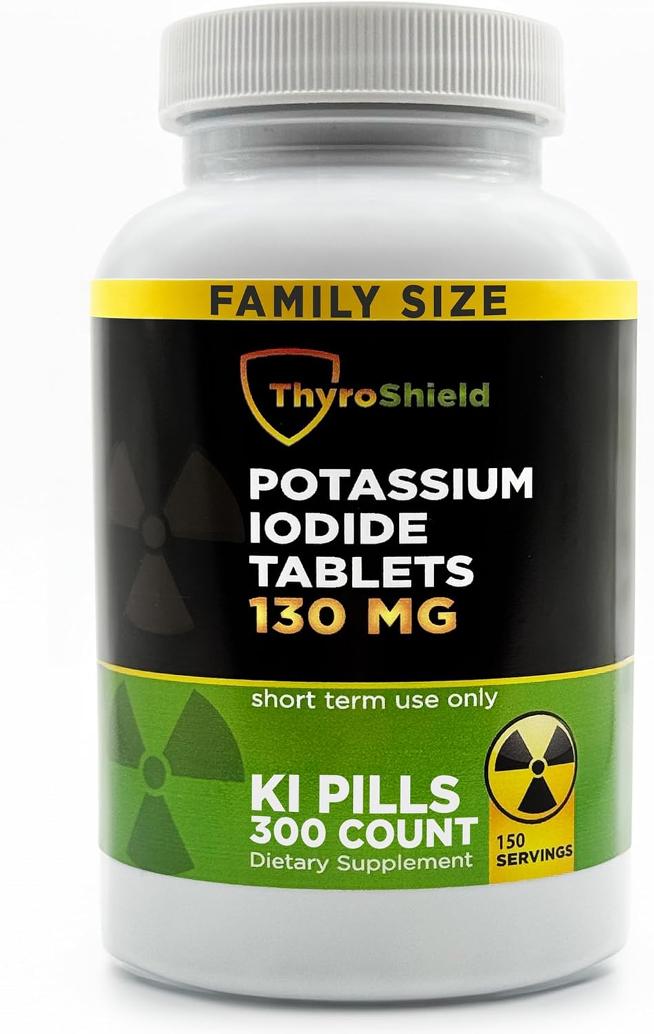 Potassium Iodide Tablets 130 mg | 300ct Iodine for Radiation Exposure - Potassium Iodine Pills - YODO Naciente - KI Pills - Made in USA - ThyroShield (300 Tablets)