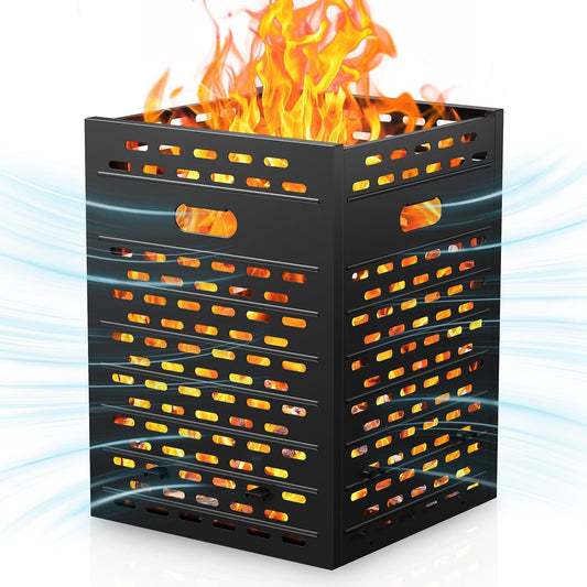 Fire Pit Burn Barrel 30 Inch 63 Gallon Ultra Thick Burn Drum for Yard Waste Incinerator Barrel Burn Cage for Outside Paper Leaf Trash Wood Backyard Bonfire