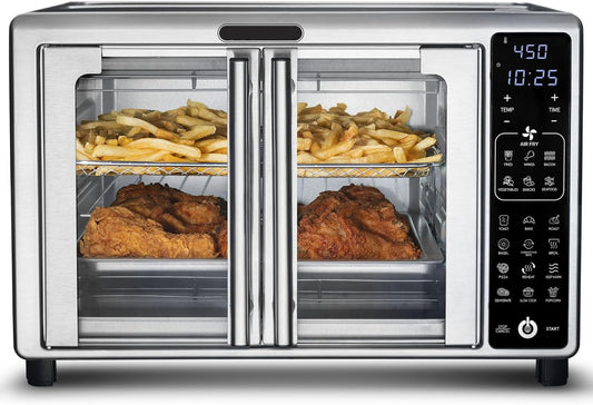 1700W 6-Slice Digital Toaster Oven Air Fryer, 19 One-Touch Presets, 24L, Stainless Steel - Patented FryForce 360 Technology Fries With Air For Up To 80% Less Fat