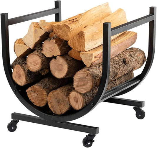 Firewood Rack with Large Capacity, Heavy Duty Iron Construction for Indoor and Outdoor Fireplace Wood Storage, Innovative Log Storage Rack