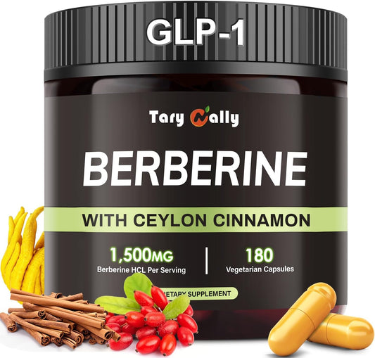 Liposomal Berberine GLP-1 Supplement - Berberine with Ceylon Cinnamon - Enhanced Absorption Formula for Metabolic Support - 180 Capsules (90 Days Supply)