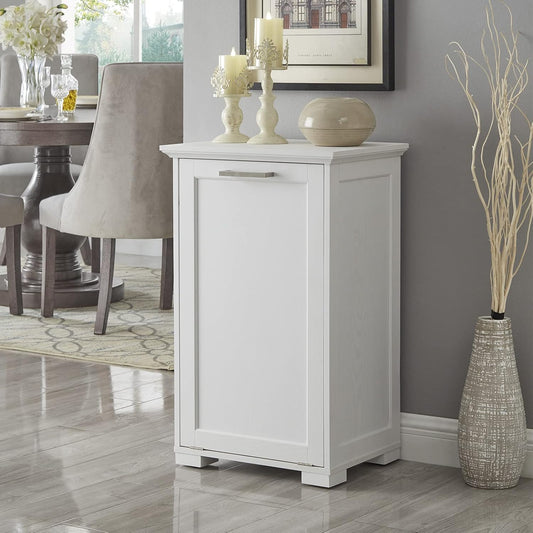 OLD CAPTAIN Tilt-Out Laundry Sorter Cabinet\/Wooden Tilt Out Trash Cabinet, with Negative ion and deodorizing Function to Ensure The Cleanliness of The Kitchen Trash can(White)\u2026