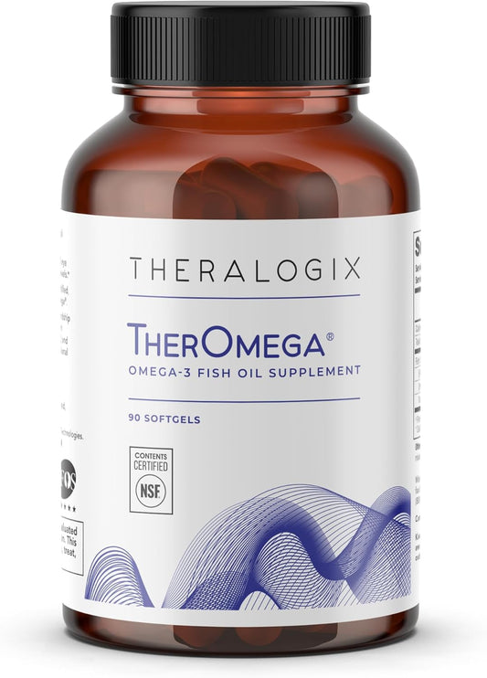 Theralogix TherOmega Omega-3 Fish Oil Supplement - Supports Heart, Brain, Immune & Joint Health* - 700 mg DHA & EPA from Wild Alaska Pollock - Sustainably Sourced - NSF Certified - 90 Softgels