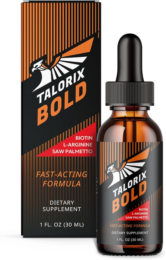 Talorix Bold | Vitamins Drops for Men | Biotin, Saw Pametto & L-Arginine Formula | 1 Fl Oz | 1 Pack