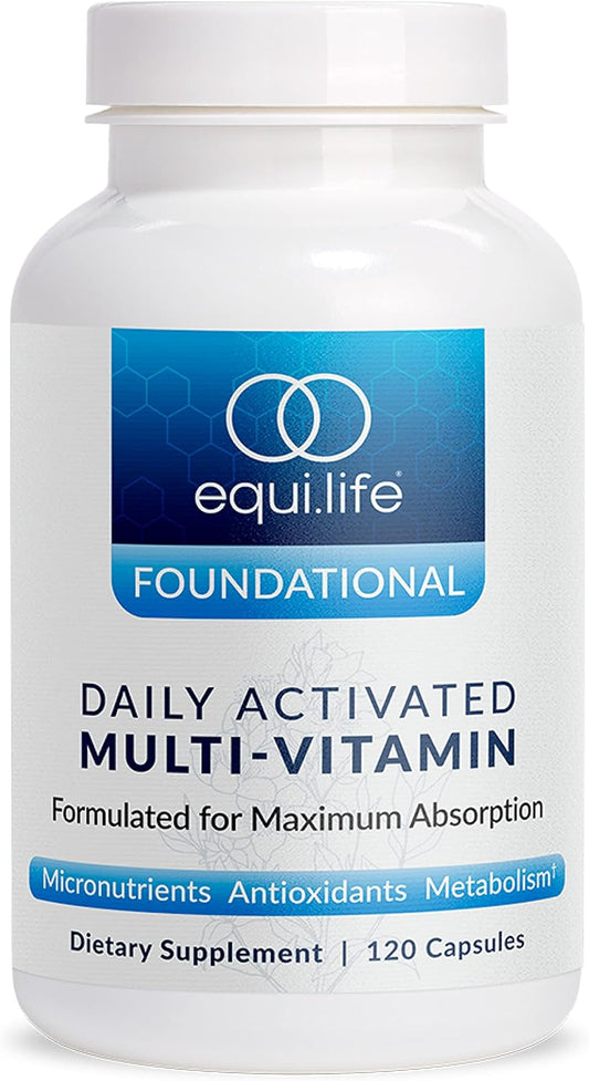 Equilife Daily Activated Multivitamin, 21 Essential Vitamins and Minerals with B Complex, Antioxidant Formula for Immunity and Wellness Support, Gluten Free, Non GMO, 120 Capsules