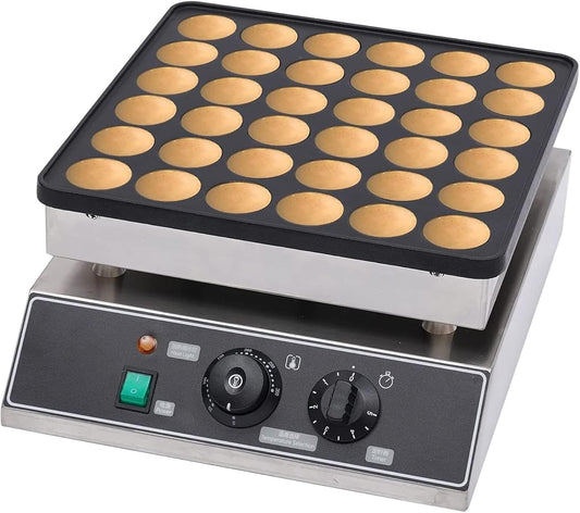 36 Holes Dutch Pancake Baker Maker, Commercial Electric Heating Nonstick Waffle Takoyaki Pancake Maker for Restaurants, Cafes Shops