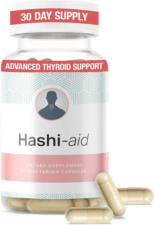IBDassist™ Hashi Aid Thyroid Support for Women & Men - Thyroid Supplement for Hashimoto's Disease & Hypothyroidism* - Packed with Ashwagandha, Selenium, Zinc, Essential Vitamins & More - 30 Capsules