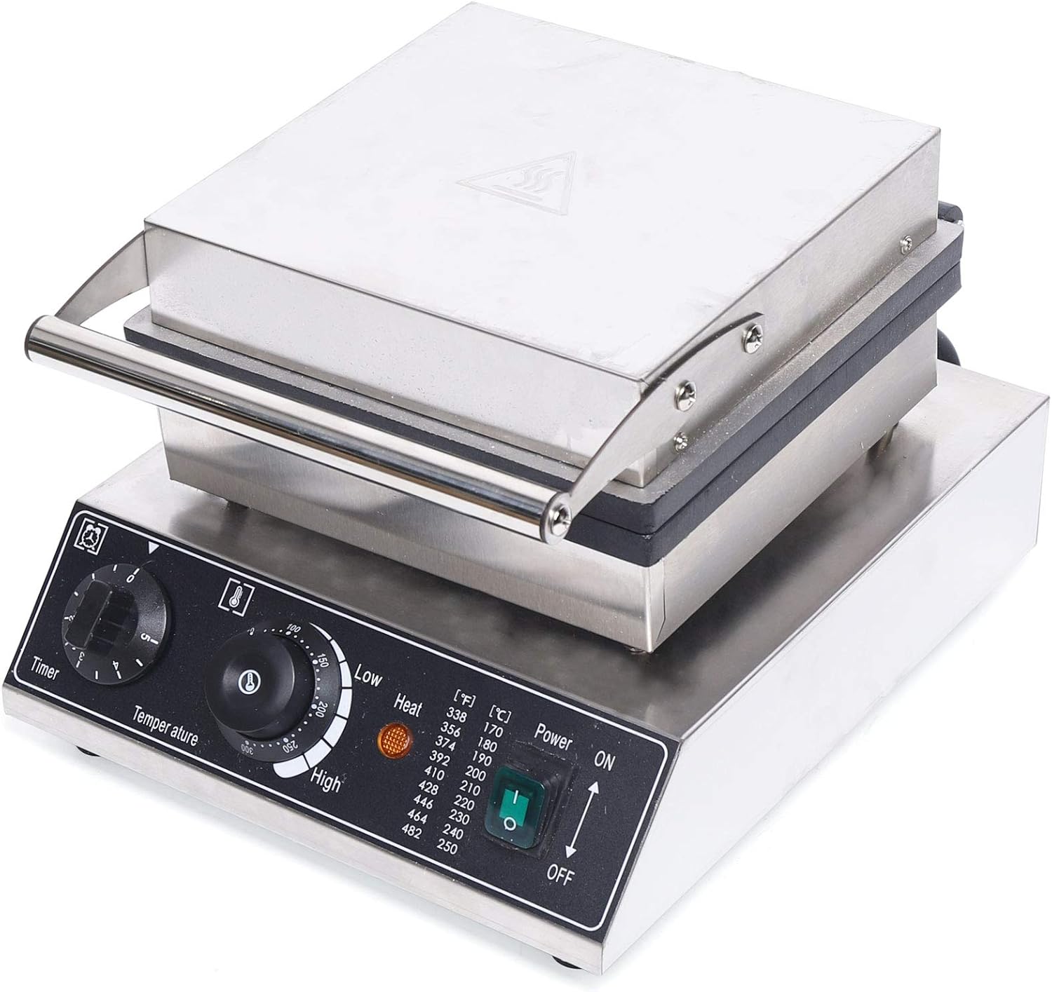 8PCS Churro Maker Machine Electric, 1500W Commercial Non-Stick Waffle Making Machine Stainless Steel Large Waffle Maker 50〜300℃ Adjustable Temperature